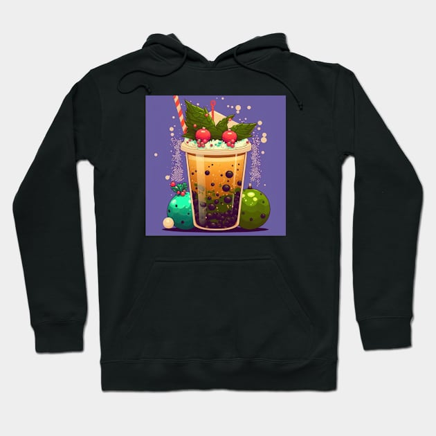 Christmas bubble tea Hoodie by Art8085